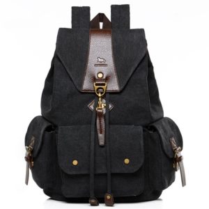 Rucksack-Damen.eu DoubleMay Unisex Damen Herren Vintage Retro Canvas Rucksack Schultasche Reisetasche Daypacks Backpack 14 Zoll Laptoprucksack für Uni Outdoor Sports Freizeit 34 x 18 x 46cm